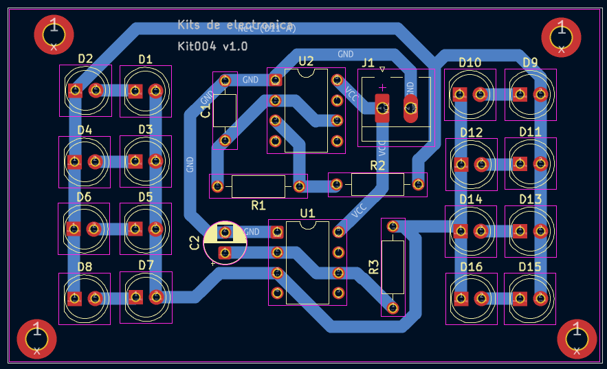 luces policia con lm555 pcb